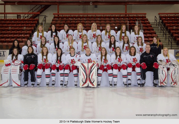 2013-14 Plattsburgh State Cardinals Women's Ice Hockey team photo